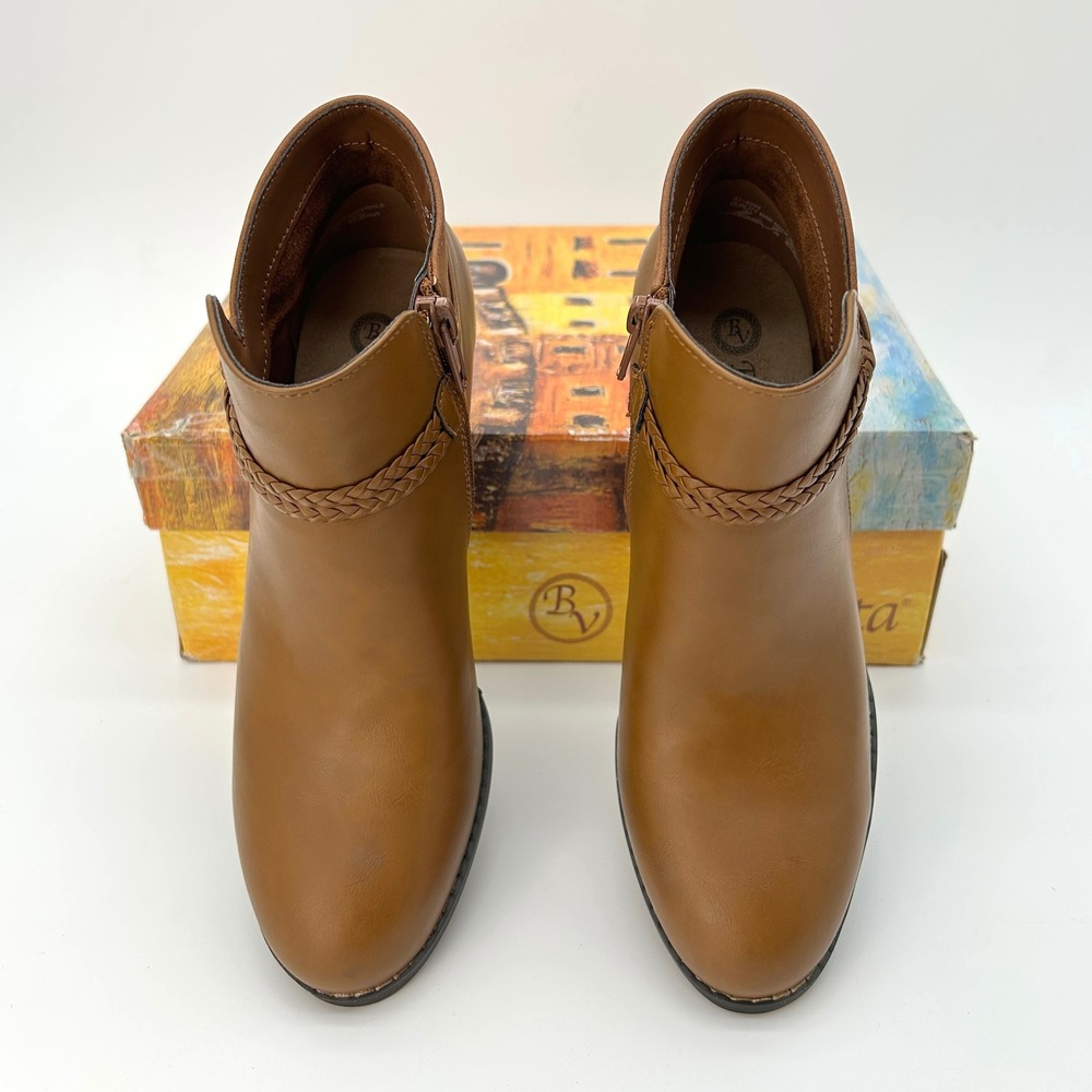 Womens Ankle Booties Bella Vita Audrina Size 6.5 Tan Block Heel Ankle Boots NEW - Picture 3 of 8